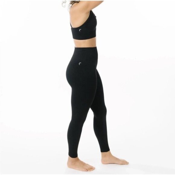 ZYIA Active Black Seamless Ribbed 7/8 Leggings L Athleisure Core Sculpt - Picture 1 of 11